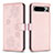 Coque Portefeuille Fleurs Livre Cuir Etui Clapet BF1 pour Google Pixel 8 Pro 5G Or Rose