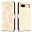 Coque Portefeuille Fleurs Livre Cuir Etui Clapet BF1 pour Google Pixel 8a 5G Or