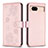 Coque Portefeuille Fleurs Livre Cuir Etui Clapet BF1 pour Google Pixel 8a 5G Or Rose