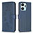 Coque Portefeuille Fleurs Livre Cuir Etui Clapet BF1 pour Huawei Honor X7a Bleu