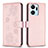 Coque Portefeuille Fleurs Livre Cuir Etui Clapet BF1 pour Huawei Honor X7a Or Rose