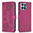 Coque Portefeuille Fleurs Livre Cuir Etui Clapet BF1 pour Huawei Honor X8b Rose Rouge