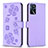 Coque Portefeuille Fleurs Livre Cuir Etui Clapet BF1 pour Oppo A16 Violet