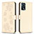 Coque Portefeuille Fleurs Livre Cuir Etui Clapet BF1 pour Oppo A16s Or