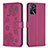 Coque Portefeuille Fleurs Livre Cuir Etui Clapet BF1 pour Oppo A16s Rose Rouge