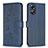 Coque Portefeuille Fleurs Livre Cuir Etui Clapet BF1 pour Oppo A17 Bleu