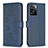 Coque Portefeuille Fleurs Livre Cuir Etui Clapet BF1 pour Oppo A57 4G Bleu