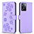 Coque Portefeuille Fleurs Livre Cuir Etui Clapet BF1 pour Oppo A57 4G Violet