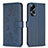 Coque Portefeuille Fleurs Livre Cuir Etui Clapet BF1 pour Oppo A58 4G Bleu