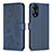 Coque Portefeuille Fleurs Livre Cuir Etui Clapet BF1 pour Oppo A58 5G Bleu