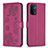 Coque Portefeuille Fleurs Livre Cuir Etui Clapet BF1 pour Oppo A74 5G Rose Rouge