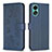 Coque Portefeuille Fleurs Livre Cuir Etui Clapet BF1 pour Oppo A78 4G Bleu