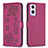 Coque Portefeuille Fleurs Livre Cuir Etui Clapet BF1 pour Oppo A96 5G Rose Rouge