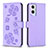 Coque Portefeuille Fleurs Livre Cuir Etui Clapet BF1 pour Oppo A96 5G Violet