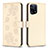 Coque Portefeuille Fleurs Livre Cuir Etui Clapet BF1 pour Oppo Find X5 5G Or