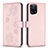 Coque Portefeuille Fleurs Livre Cuir Etui Clapet BF1 pour Oppo Find X5 5G Or Rose