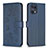 Coque Portefeuille Fleurs Livre Cuir Etui Clapet BF1 pour Oppo Find X5 Pro 5G Bleu