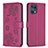 Coque Portefeuille Fleurs Livre Cuir Etui Clapet BF1 pour Oppo Find X5 Pro 5G Rose Rouge