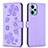 Coque Portefeuille Fleurs Livre Cuir Etui Clapet BF1 pour Xiaomi Poco F5 5G Violet