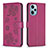 Coque Portefeuille Fleurs Livre Cuir Etui Clapet BF1 pour Xiaomi Redmi Note 12 Turbo 5G Rose Rouge