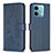 Coque Portefeuille Fleurs Livre Cuir Etui Clapet BF1 pour Xiaomi Redmi Note 13 5G Bleu