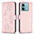 Coque Portefeuille Fleurs Livre Cuir Etui Clapet BF1 pour Xiaomi Redmi Note 13 5G Or Rose