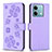 Coque Portefeuille Fleurs Livre Cuir Etui Clapet BF1 pour Xiaomi Redmi Note 13 5G Violet