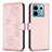 Coque Portefeuille Fleurs Livre Cuir Etui Clapet BF1 pour Xiaomi Redmi Note 13 Pro 5G Or Rose