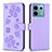 Coque Portefeuille Fleurs Livre Cuir Etui Clapet BF1 pour Xiaomi Redmi Note 13 Pro 5G Violet