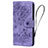 Coque Portefeuille Fleurs Livre Cuir Etui Clapet HF1 pour Huawei Honor X7a Violet