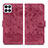 Coque Portefeuille Fleurs Livre Cuir Etui Clapet HF1 pour Huawei Honor X8b Rouge