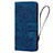Coque Portefeuille Fleurs Livre Cuir Etui Clapet HF2 pour Huawei Honor X8b Bleu