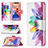 Coque Portefeuille Fleurs Livre Cuir Etui Clapet L01 pour Apple iPhone 13 Colorful Petit