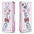 Coque Portefeuille Fleurs Livre Cuir Etui Clapet L01 pour Apple iPhone 13 Mini Rose