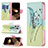 Coque Portefeuille Fleurs Livre Cuir Etui Clapet L01 pour Apple iPhone 14 Pro Max Jaune Petit