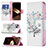 Coque Portefeuille Fleurs Livre Cuir Etui Clapet L01 pour Apple iPhone 15 Mixte Petit