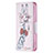 Coque Portefeuille Fleurs Livre Cuir Etui Clapet L01 pour Apple iPhone 15 Rose Petit