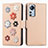 Coque Portefeuille Fleurs Livre Cuir Etui Clapet L01 pour Xiaomi Mi 12 Lite 5G Or