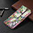 Coque Portefeuille Fleurs Livre Cuir Etui Clapet L02 pour Apple iPhone 15 Mixte Petit