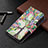 Coque Portefeuille Fleurs Livre Cuir Etui Clapet L03 pour Apple iPhone 15 Mixte Petit