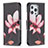 Coque Portefeuille Fleurs Livre Cuir Etui Clapet L07 pour Apple iPhone 15 Pro Max Marron Petit