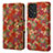 Coque Portefeuille Fleurs Livre Cuir Etui Clapet MT1 pour Samsung Galaxy A53 5G Rouge