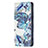 Coque Portefeuille Fleurs Livre Cuir Etui Clapet pour Apple iPhone 14 Plus Bleu Petit