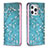 Coque Portefeuille Fleurs Livre Cuir Etui Clapet pour Apple iPhone 14 Pro Bleu Ciel