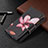 Coque Portefeuille Fleurs Livre Cuir Etui Clapet pour Apple iPhone 14 Pro Marron Petit