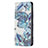 Coque Portefeuille Fleurs Livre Cuir Etui Clapet pour Apple iPhone 14 Pro Max Bleu Petit