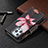 Coque Portefeuille Fleurs Livre Cuir Etui Clapet pour Apple iPhone 14 Pro Max Marron Petit