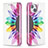 Coque Portefeuille Fleurs Livre Cuir Etui Clapet pour Apple iPhone 15 Colorful