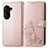 Coque Portefeuille Fleurs Livre Cuir Etui Clapet pour Asus ZenFone 10 Or Rose