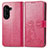 Coque Portefeuille Fleurs Livre Cuir Etui Clapet pour Asus ZenFone 10 Rose Rouge